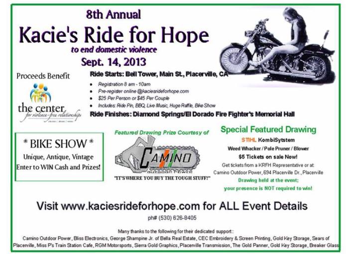 Placerville events september Kacie's ride for hope